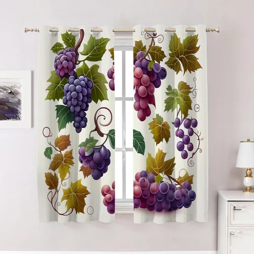 Vista 226 de Cortinas opacas de poliéster multicapa para cafetería, con diseño de diamantes, 2 unidades, 26 x 24 pulgadas