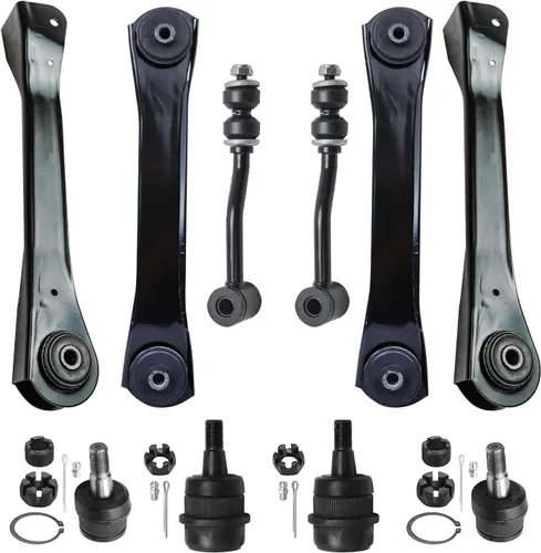 Vista 82 de Detroit Axle - Kit de suspensión delantera de 10 piezas para Jeep 2002-2004