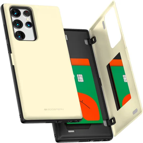 Vista 127 de GOOSPERY Funda tipo cartera para Samsung Galaxy S22 Ultra, [tarjetero] parachoques magnético de puerta con cierre automático, cubierta protectora