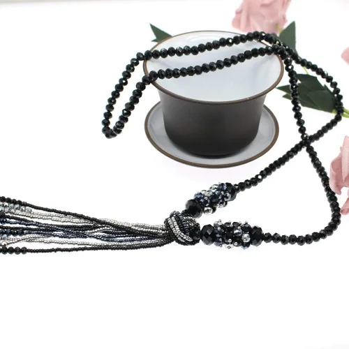 Vista 5 de TULIP LY Collar con colgante de cristal blanco para mujeres y niñas.