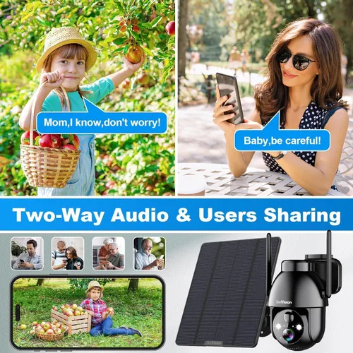 Vista 6 de SeeVision Cámara de seguridad celular 4G LTE, sin WiFi con tarjeta SIM integrada, cámaras de seguridad solares inalámbricas para exteriores con 3MP
