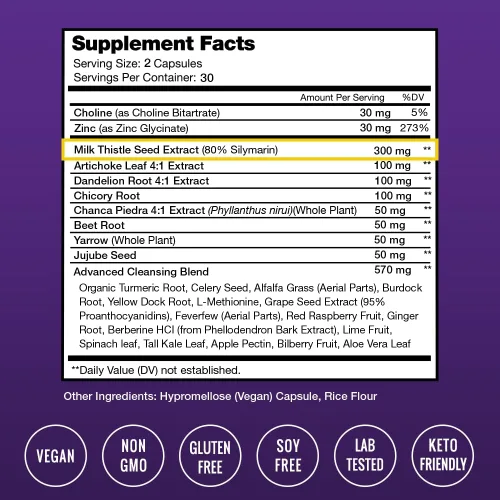 Vista 2 de NutraChamps Paquete de 2 cápsulas de limpieza hepática y cápsulas de limpieza renal