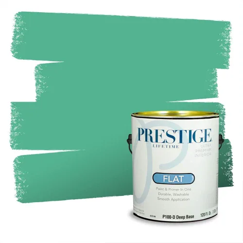 Vista 36 de Prestige Paints - Pintura exterior e imprimación en uno, 1 galón, plano, compatibilidad comparable con el color menta «Whipped Mint» de Behr