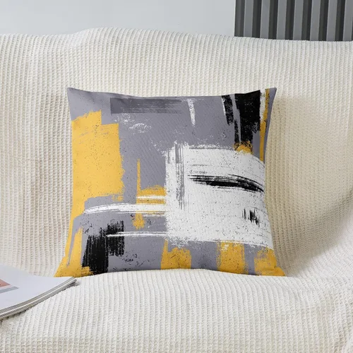 Vista 14 de Juego de 4 fundas de almohada abstractas de 16 x 16 pulgadas, fundas de cojín suaves y modernas de arte abstracto para sofá, fundas decorativas