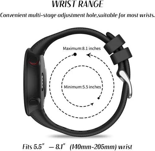 Vista 4 de Compatible con la correa Garmin Forerunner 45S, correa de repuesto deportiva de silicona suave, pulsera de fitness para Garmin Forerunner 45S