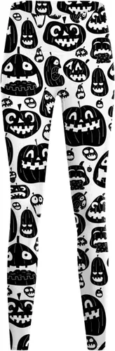 Vista 2 de Leggings de Halloween para mujer, talla grande, pantalones de yoga suaves con estampado gráfico, mallas elásticas para entrenamiento, disfraces