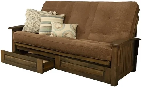 Vista 15 de Kodiak Furniture Washington - Marco de futón tamaño Queen con cajones de almacenamiento, marco de futón de madera con colchón incluido en color azul
