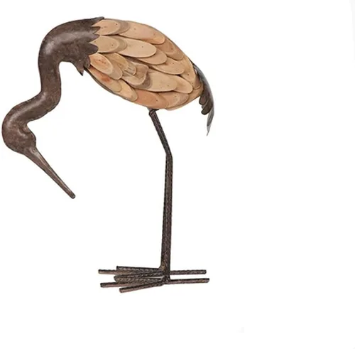 Vista 3 de Escultura de estatua china de feng shui animales de madera, grúas, arte de hierro, pequeños adornos, adornos de escritorio hechos a mano, regalos
