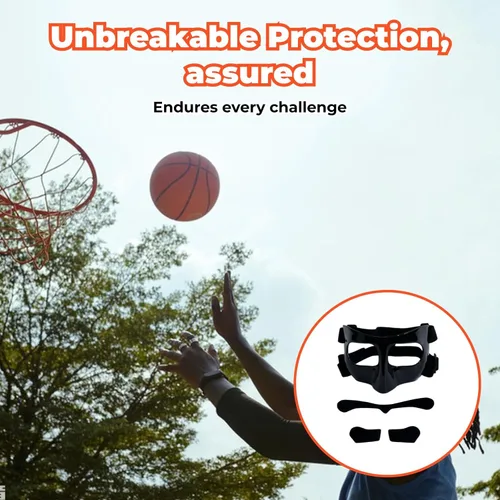 Vista 3 de Máscara de baloncesto para la nariz, protección facial ajustable para la nariz rota para boxeo, softbol atlético