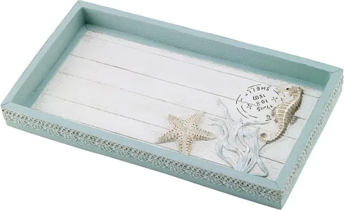Vista 5 de Avanti Linens - Vaso, organizador de encimera, accesorios de baño elegantes de granja (colección de conchas de granja)