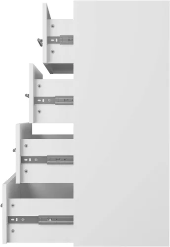 Vista 7 de ROOMTEC Sistema de Armario Modular, Torre de Armario con Estante de 4 Cajones de 19.5", Organizador de Armario Montado en la Pared, Torre de Madera