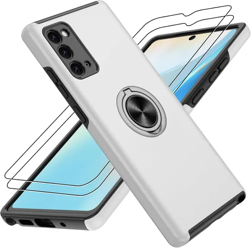 Vista 75 de Gritup - Funda para Galaxy A05S con protector de pantalla HD×2, funda protectora para teléfono a prueba de golpes con soporte magnético de anillo