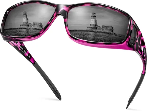 Vista 20 de Polarized Sunglasses Fit Over Glasses for Women Men with UV400 Protection Over Wrap Around Sun Glasses