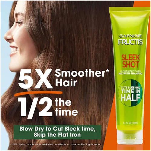 Vista 4 de Garnier Cuidado del cabello Fructis Sleek Shot para la ducha Styler, 5.1 onzas líquidas