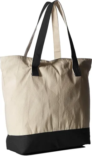 Vista 5 de TBF Bolsa de lona con cremallera grande personalizada con inicial, bolsas de regalo resistentes para mujer
