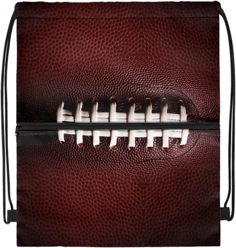Vista 2 de Mochila con cordón para hombres y mujeres, bolsa de cordón para niños y niñas, con compartimento con cremallera, Fútbol, Classic