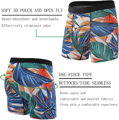 Vista 2 de HAVVIS Calzoncillos tipo bóxer de viscosa de bambú para hombre, ropa interior suave y cómoda para hombre, paquete múltiple