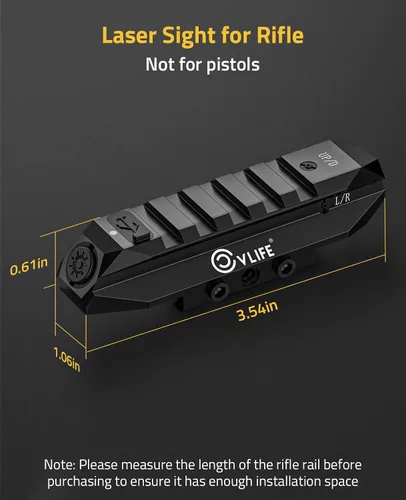 Vista 5 de CVLIFE Laser Sight for Rifle, Rechargeable Picatinny Rifle Laser Sight Low Profile, Strobe Mode, for Zeroing Hunting Shooting