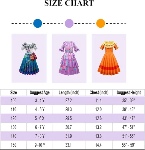 Vista 6 de Dotrewes Toddlers Princess Dress Little Girls Fancy Party Dress Up Kids Movie Role Play Costumes