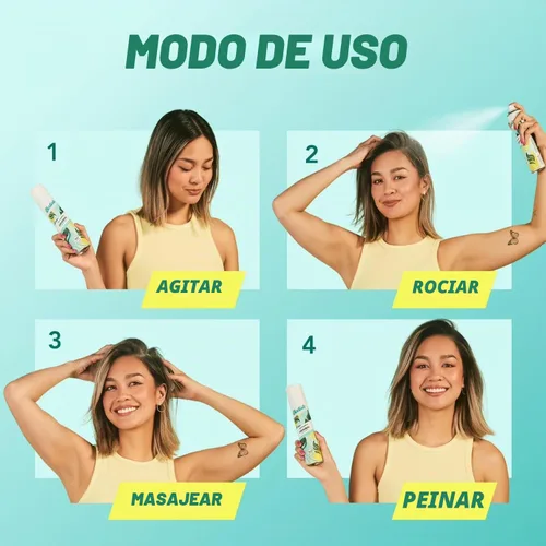 Vista 6 de Batiste Champú seco original, absorbe aceite y grasa, aroma clásico limpio, 3.81 onzas (paquete de 2)
