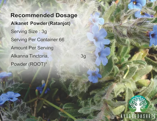 Vista 3 de AYURVEDASHREE Polvo de raíz de Alkanet (Ratanjot/Arnebia Nobilis) - 1.76 oz I Suministros para hacer jabón Colorante natural I Cosméticos hechos a