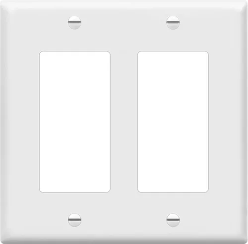 Vista 14 de ENERLITES - Cubierta decorativa de interruptor doble, placa de pared de dos salidas, 2 bandas de gran tamaño, 5.50 x 5.50 pulgadas, termoplástico