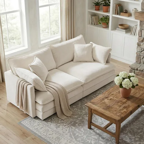 Vista 66 de SoarFlash Sofá modula, de felpilla, posición de en medio, beige