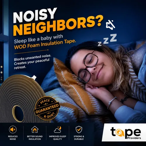 Vista 6 de WOD SSFLDFT Cinta aislante de espuma autoadhesiva de 1/2 pulgada de grosor, 1 pulgada x 25 pies, fabricada en Estados Unidos, impermeabilización