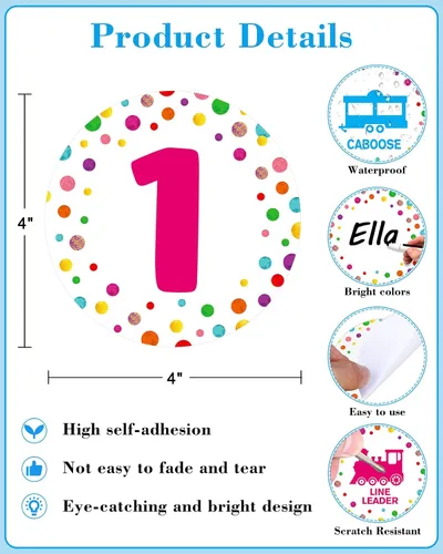 Vista 3 de PETCEE 36 calcomanías de confeti para el suelo del aula, 36 unidades, calcomanías de números de confeti para aula, jardín de infantes, preescolar