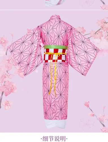 Vista 5 de Disfraz de anime Kamado para mujer conjunto completo de kimono
