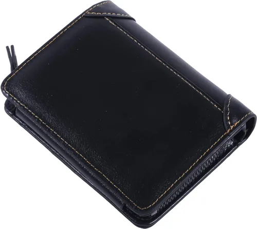 Vista 7 de Dearanswer - Cartera de cuero con cremallera triple, monedero para tarjetas de crédito, cartera pequeña con bolsillo para monedas, monedero