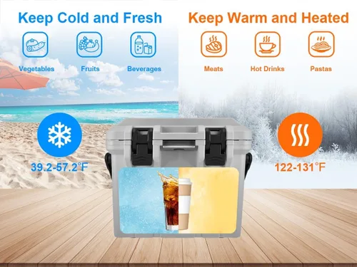 Vista 5 de Monoprice Emperor 15 - Refrigerador portátil de 15 litros con adaptador de enchufe de automóvil, 12 V CC para automóvil/SUV/camioneta/furgoneta/RV