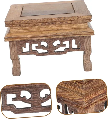 Vista 5 de IMIKEYA Artesanías de madera la decoración de la oficina bandejas de madera bandeja de cristal base jarrón base de tetera base de madera bonsái