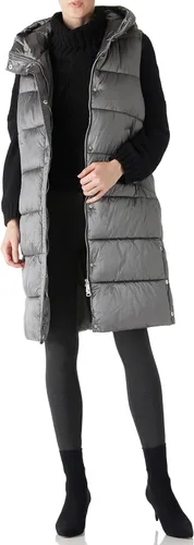Vista 4 de Bellivera Chaqueta acolchada acolchada para mujer, ligera, con capucha, larga y plegable