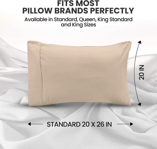 Vista 2 de Utopia Bedding - Juego de 2 fundas de almohada tamaño estándar, con cierre de sobre, tela de microfibra cepillada suave, resistentes al encogimiento