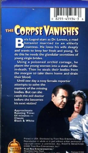 Vista 2 de Corpse Vanishes VHS