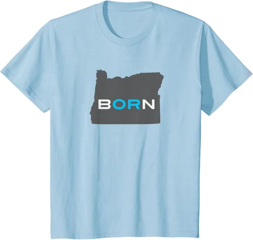 Vista 6 de Nacido en Oregon Camisa – Estado Mapa Born Idea de regalo, Negro