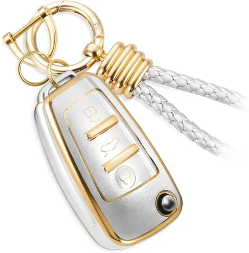 Vista 48 de Funda para Llavero Mercedes con Llavero de Cuerda Trenzada de Metal, Funda de Llave Suave Mejorada para Carcasa de Llavero Remoto Inteligente Sin