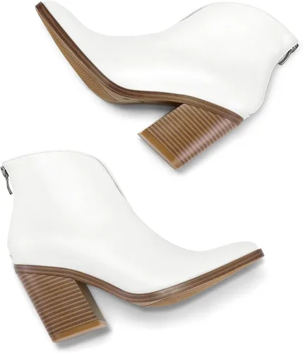 Vista 2 de mysoft Women's V Cut Out Ankle Boots Slip On Pointed Toe Chunky Stacked Heel Booties