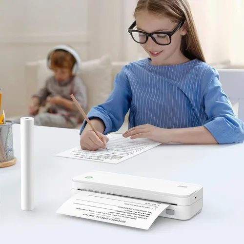 Vista 7 de JADENS Papel de impresora térmica de secado rápido tamaño carta de EE.UU. 8.5''x11'', 4 rollos, compatible con impresora portátil Gloryang & JADENS
