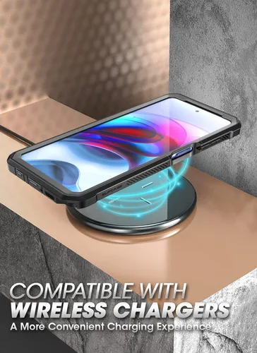 Vista 7 de SUPCASE - Funda para Moto G Stylus 5G (2022) con protector de pantalla y soporte, color negro Built-in Kickstand, 360° Rotating Belt Clip, Heavy