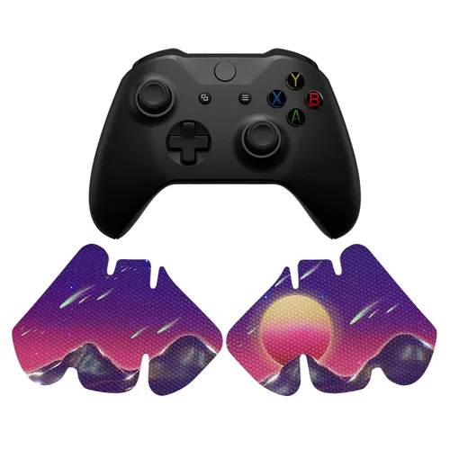 Vista 9 de eXtremeRate The Cyber Moon Anti-Skid Sweat-Absorbent Controller Grip for Xbox One S & X, Xbox One Controller, Professional Textured Soft Rubber Pads