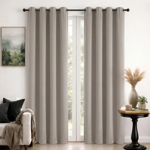 Vista 17 de Simplebrand Cortinas blancas puras de 96 pulgadas de largo para oscurecer la habitación, juego de 2 paneles para dormitorio/sala de estar, bloqueo
