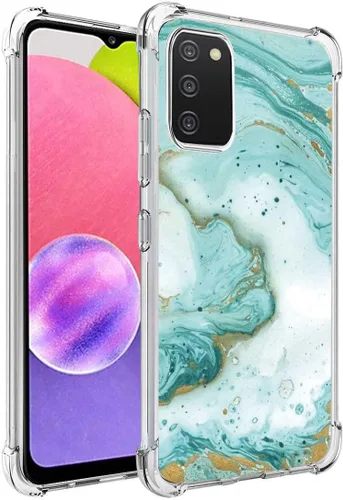 Vista 6 de Funda para Galaxy A03S: Funda delgada y flexible de TPU para niñas y mujeres, funda de silicona suave con absorción de impactos, para Samsung Galaxy