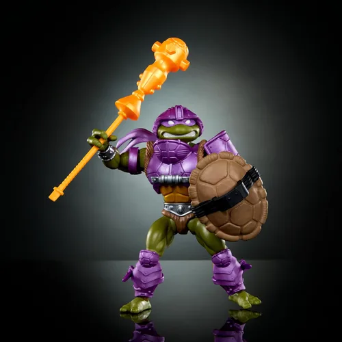 Vista 4 de Mattel Masters of the Universe Origins Turtles of Grayskull figura de acción y accesorios, Donatello juguete coleccionable con 16 articulaciones