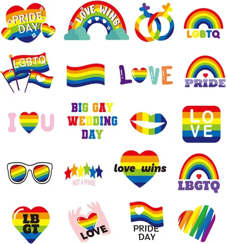 Vista 7 de Starboling 500 calcomanías de orgullo, calcomanías de corazón de arco iris del orgullo del progreso para gays lesbianas bisexuales, desfiles del mes