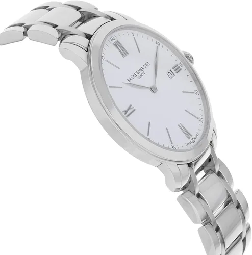 Vista 4 de Baume et Mercier Classima esfera blanca para hombre reloj 10354