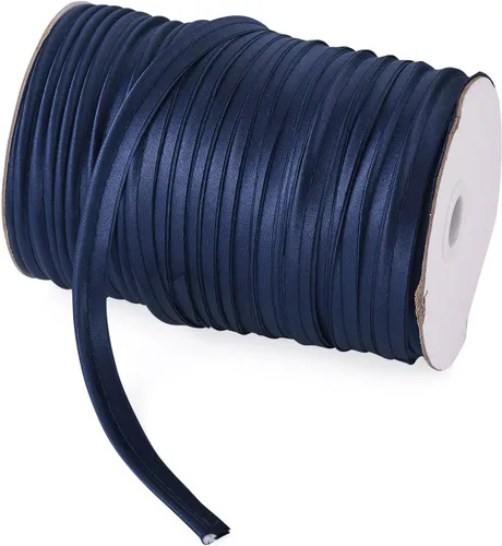 Vista 7 de Beadthoven - Cinta bies de poliéster satinado de 109 yardas/rollo de 3/8 pulgadas con brillo satinado de poliéster de un solo pliegue, cordón