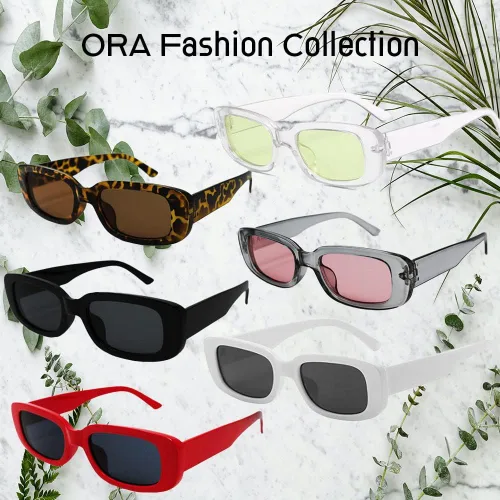 Vista 7 de ORA - Lentes de sol rectangulares para mujer, lentes de sol Y2K para mujer, de moda, retro, 2000, cuadrados, 90, gafas de sol rave
