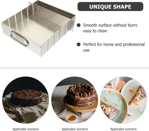 Vista 7 de Luxshiny Molde para hacer dulces de turrón: sartén rectangular antiadherente de acero inoxidable para turrones, brownie y dulces, 7.87 x 7.08 x 1.96